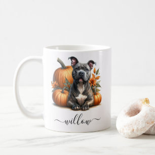 Chute Pitbull Chien Mug avec nom personnalisé