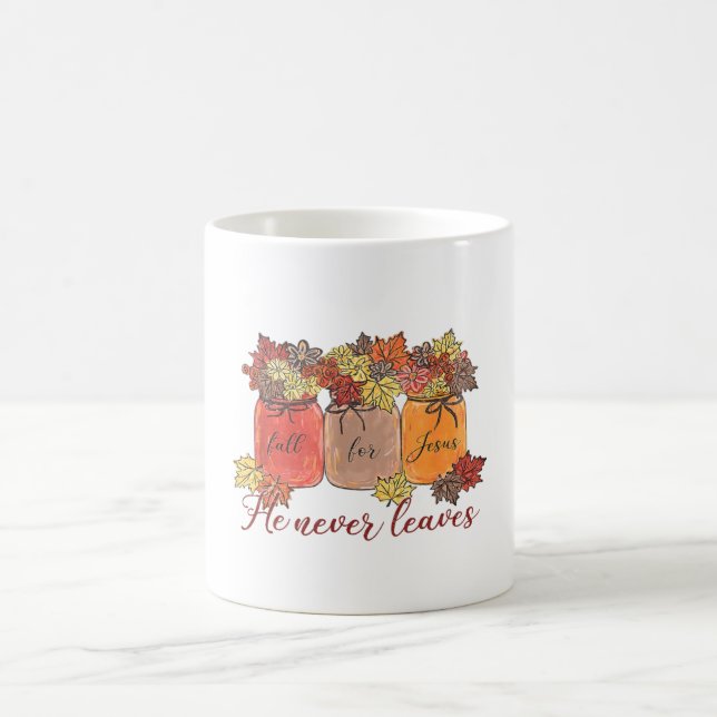 Chute Pour Jésus Il N'A Jamais Feuille De Café Mug (Centre)