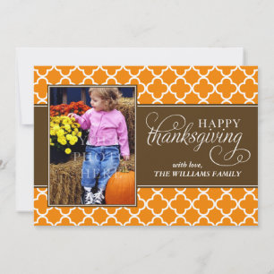Chute Quatrefoil Cartes Motifs Thanksgiving