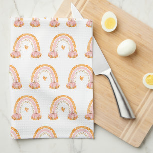 Chute Rainbows rose serviette de cuisine Citrouill