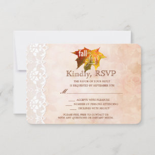Chute romantique en amour Mariage RSVP Invitation