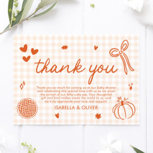 Chute Whimsical Un Petit Cutie Carte de remercieme