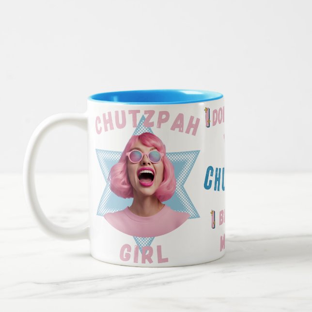Chutzpah Girl  Two-Tone Coffee Mug (Left)
