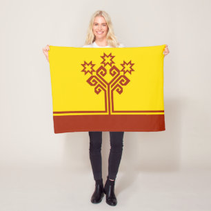 Chuvashia Flag Fleece Blanket