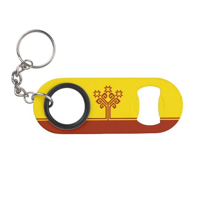 Chuvashia Flag Keychain Bottle Opener (Front (Horizontal))