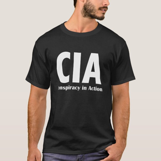 CIA Conspiracy in Action Dark T-Shirt (Front)