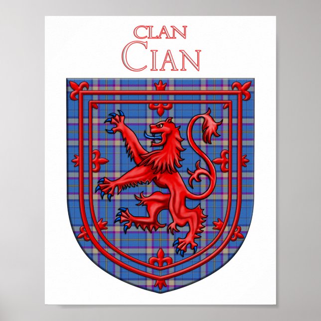 Cian of Ely Tartan Scottish Plaid Poster (Front)