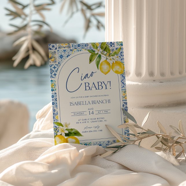 Ciao Baby Amalfi Coast Lemon Baby Shower Invitation (Creator Uploaded)