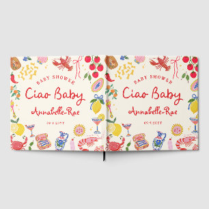 Ciao Baby Baby Shower Personalized Italian striped Guest Book