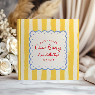 Ciao Baby Baby Shower Personalized Italian striped Guest Book