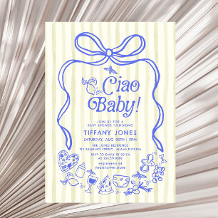 Ciao Baby Blue Yellow Italian Lemons Baby Shower I Invitation