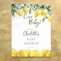 Ciao Baby Citron Citrus Baby shower Affiche de bie