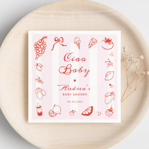 Ciao Baby Italian Hand Drawn Lemon Baby Shower Napkin