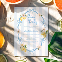 Ciao Baby Italian Lemon Blue Bows Baby Shower