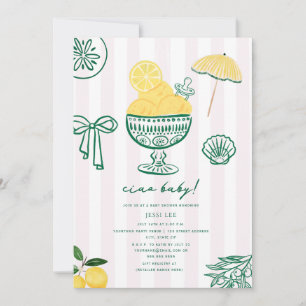 Ciao Baby Italian Lemon Girl Baby Shower Invitation