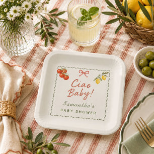Ciao Baby Italian Market Baby Shower Paper Plate