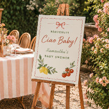 Ciao Baby Italian Market Baby Shower Welcome Sign