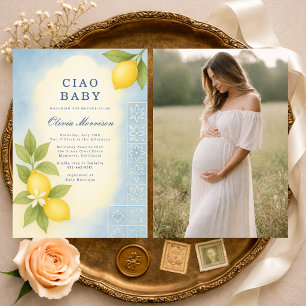 Ciao Baby Italian Photo Baby Shower Invitation