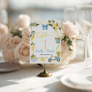 Ciao Baby Lemon Italian Table Numbers Pedestal Sign