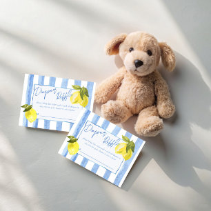Ciao Bambino blue stripes lemons diaper raffle Enclosure Card