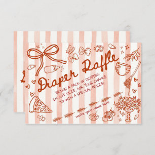 Ciao Bambino Red - Diaper Raffle Enclosure Card
