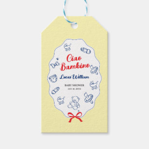 Ciao bambino yellow baby shower gift tags