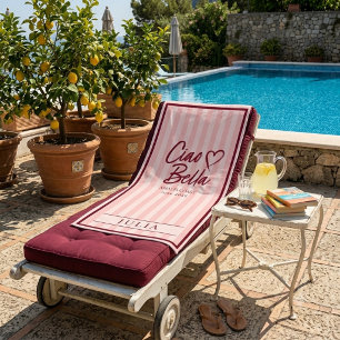 Ciao Bella Amalfi Coast Stripes Personalized Bath Towel