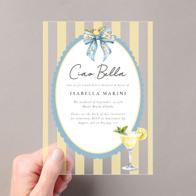 Ciao Bella Bachelorette Weekend Invitation (Insitu (Handheld))