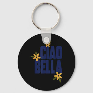 Ciao Bella Flowers Cute Vintage Graphic Keychain