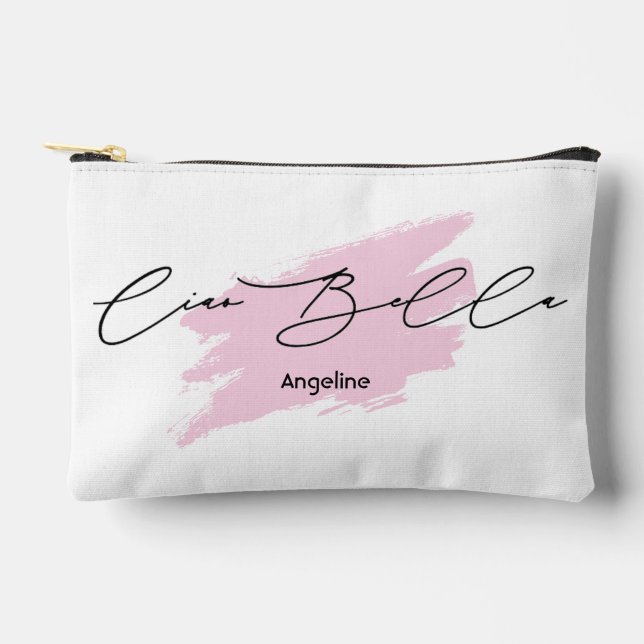 Ciao Bella Italian Brush Stroke Name Makeup Pouch  (Front)