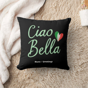 Ciao Bella Italian Flag Fun & Magical Design Throw Pillow