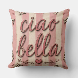 Ciao Bella Italian Kitchen Rustic Farmhouse Throw Pillow