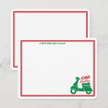 Ciao Bella Italian scooter Personalized Note Card