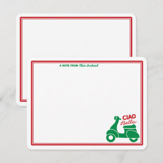 Ciao Bella Italian scooter Personalized Note Card