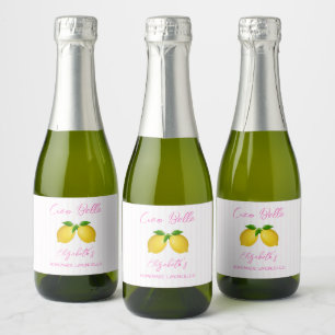 Ciao Bella Lemon Baby Shower Homemade Limoncello Sparkling Wine Label