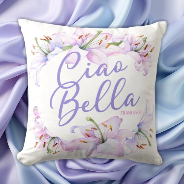Ciao Bella LiliesPersonalized Bridesmaid Gift Idea Throw Pillow (Creator Uploaded)