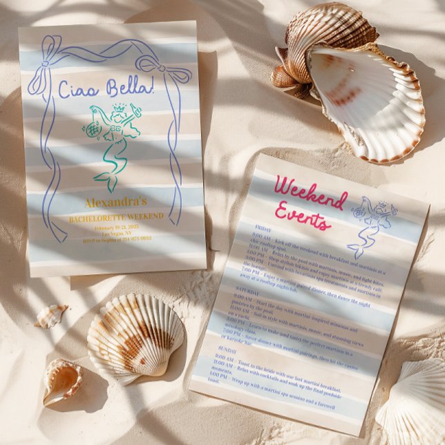 Ciao Bella Mermaid-Themed Bachelorette Weekend Invitation (Creator Uploaded)