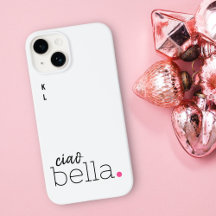 Ciao Bella Pink Dot Monogram Italian Black & White