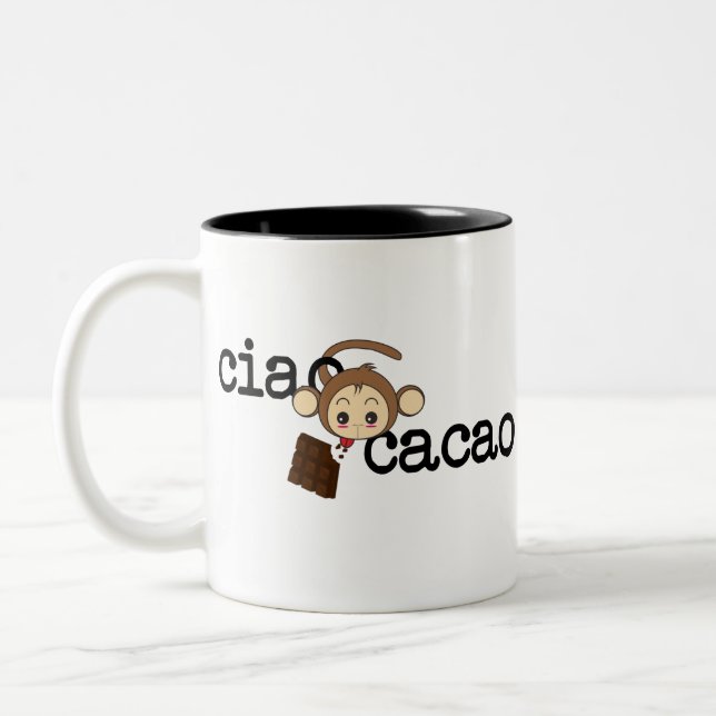 ciao cacao Two-Tone coffee mug (Left)