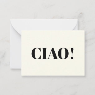 Ciao! Ciao, hello, hi, black ivory Advice Card