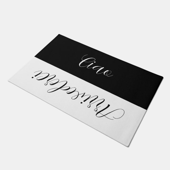 Ciao   - elegant  typography  doormat (Angled)