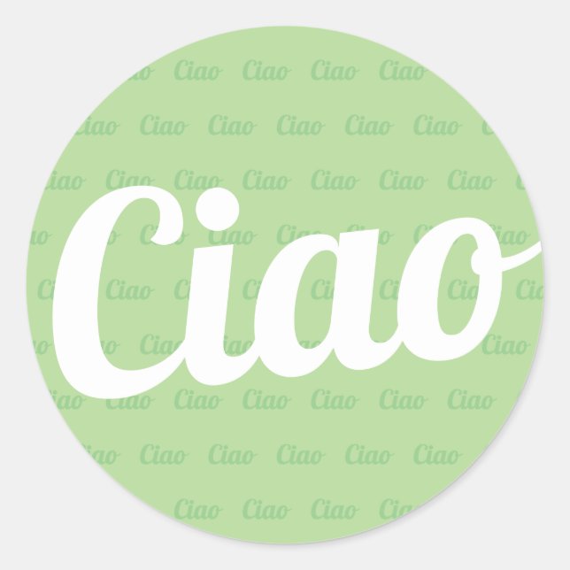 Ciao greeting classic round sticker (Front)