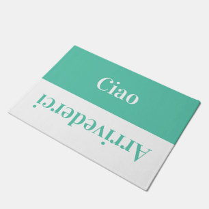 Ciao   - greetings in Italian - Biscay Green Doormat