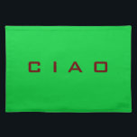 "CIAO" HELLO ITALIAN PLACEMENT PLACEMAT<br><div class="desc">This Placemat will be such FUN to use at your NEXT PARTY or as a gift for anyone YOU know of ITALIAN DECENT :) Have a good time at your next party or dinner and use this cool ITALIAN PLACEMAT :)</div>