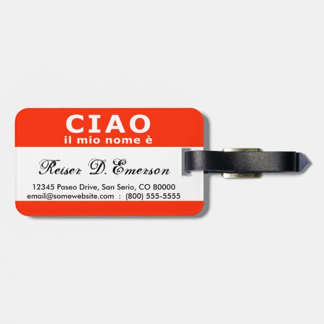 CIAO il mio nome e name tag (Back Horizontal)