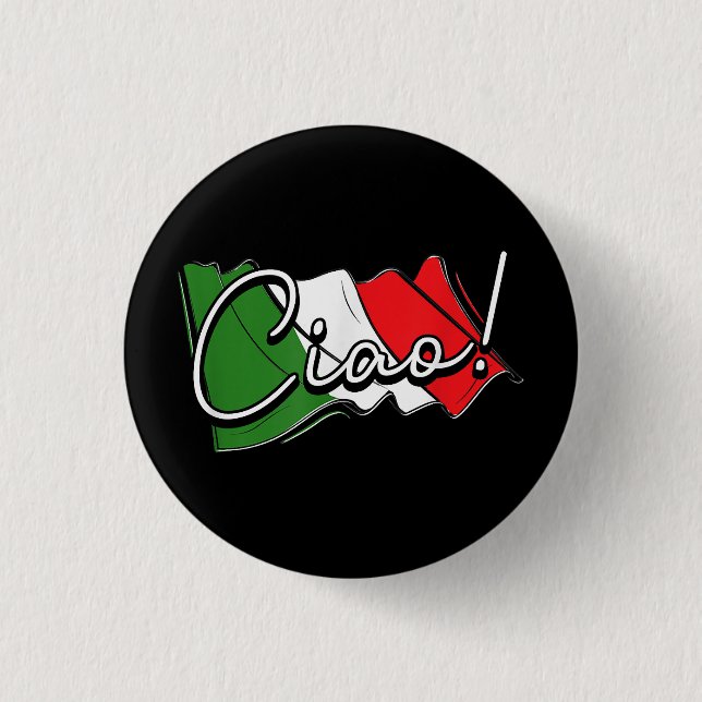 Ciao! - Italian and European Venice Scooter and La 1 Inch Round Button (Front)