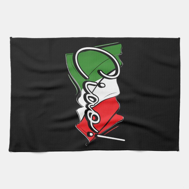 Ciao! - Italian and European Venice Scooter and La Kitchen Towel (Horizontal)
