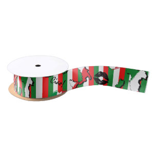 Ciao Italian Flag and Shapes Satin Ribbon