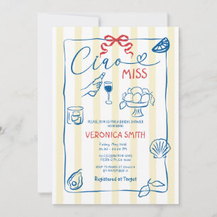 Ciao Miss Bridal Shower Summer Italy Theme Invitation