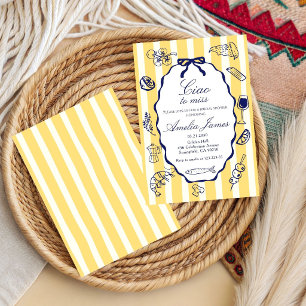 Ciao to Miss Italian Mediterranean  bridal shower  Invitation